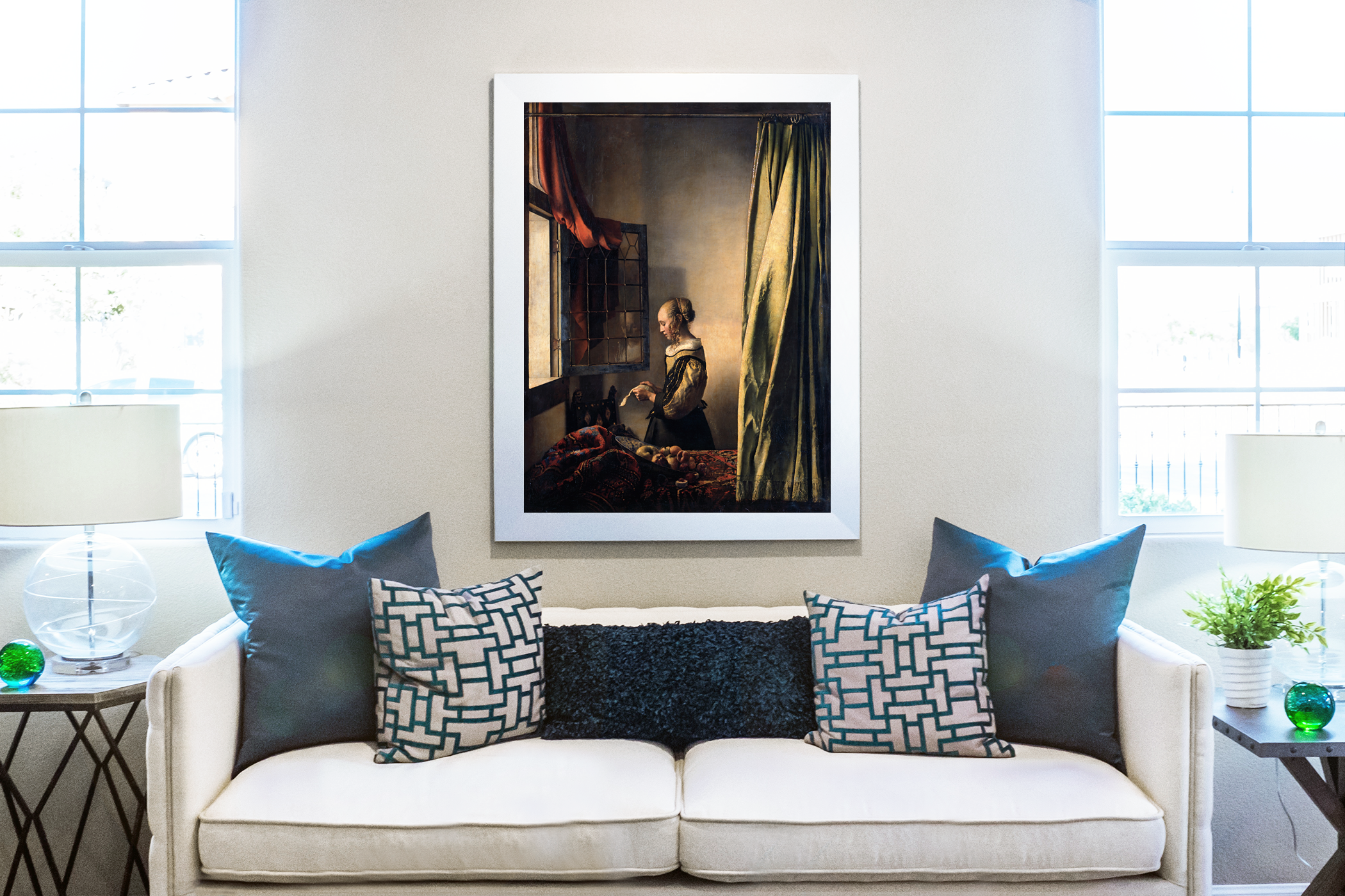 Girl Reading a Letter at an Open Window - Johannes Vermeer - 430g Premium Canvas (Gallery Quality)