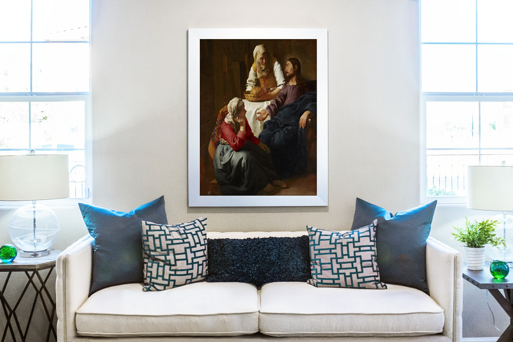 Le Christ chez Marthe et Marie - Johannes Vermeer - Toile premium 430g (qualité galerie)