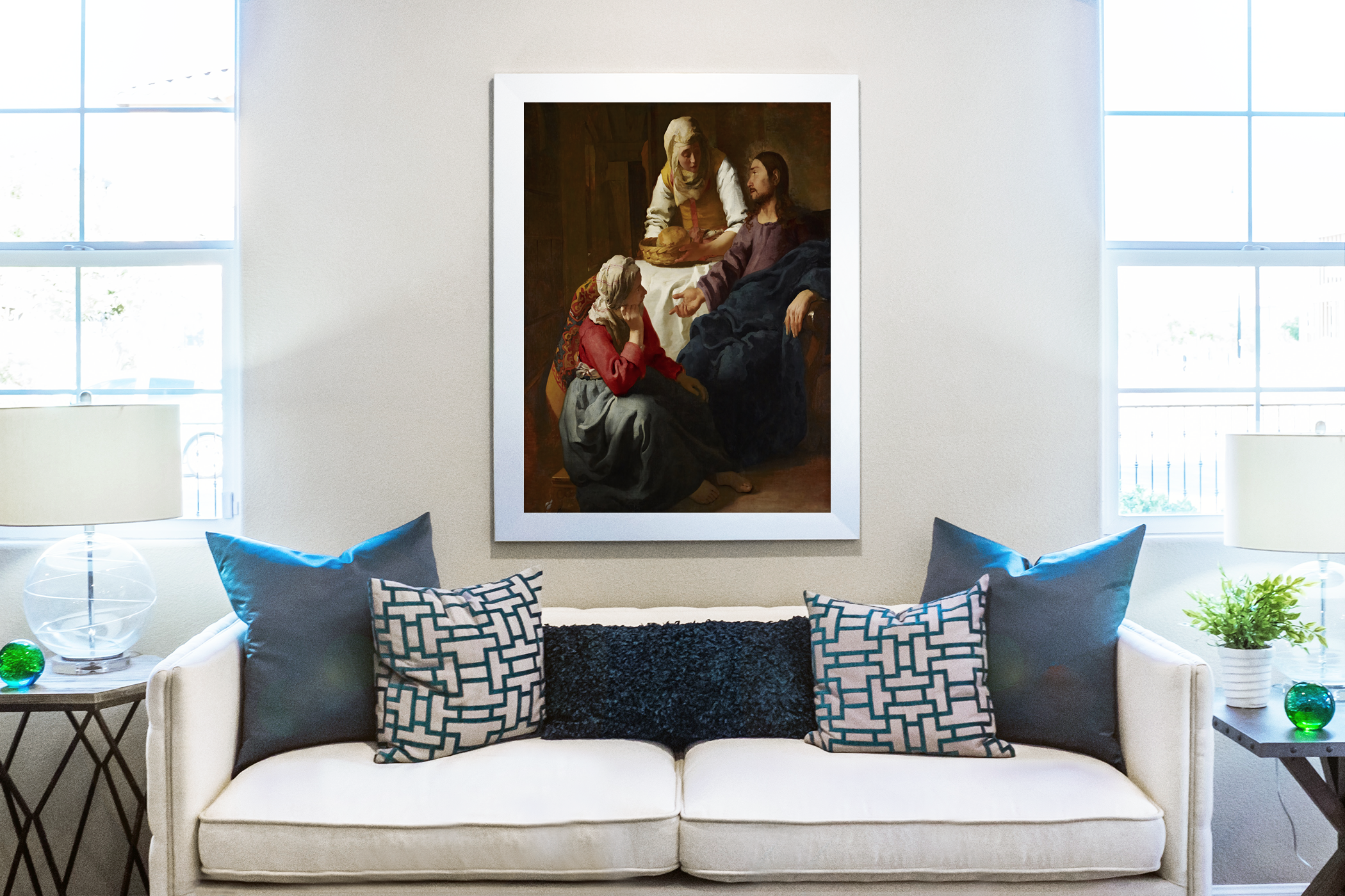Christ in the House of Martha and Mary - Johannes Vermeer - Premium Canvas 430g (gallery quality)