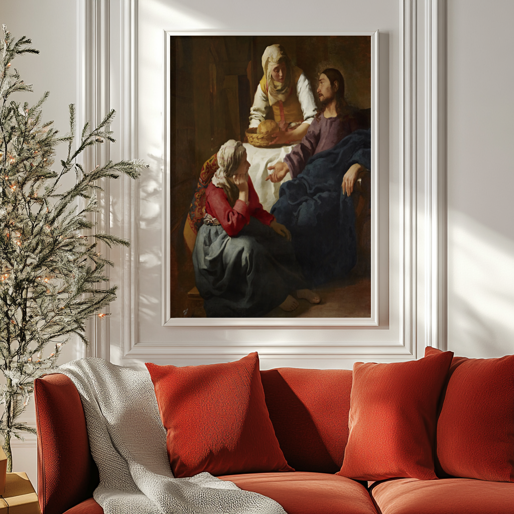 Christ in the House of Martha and Mary - Johannes Vermeer - Premium Canvas 430g (gallery quality)