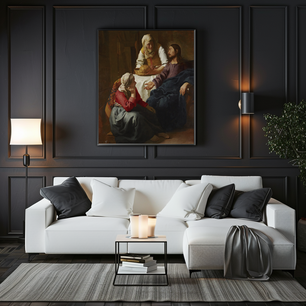 Christ in the House of Martha and Mary - Johannes Vermeer - Premium Canvas 430g (gallery quality)