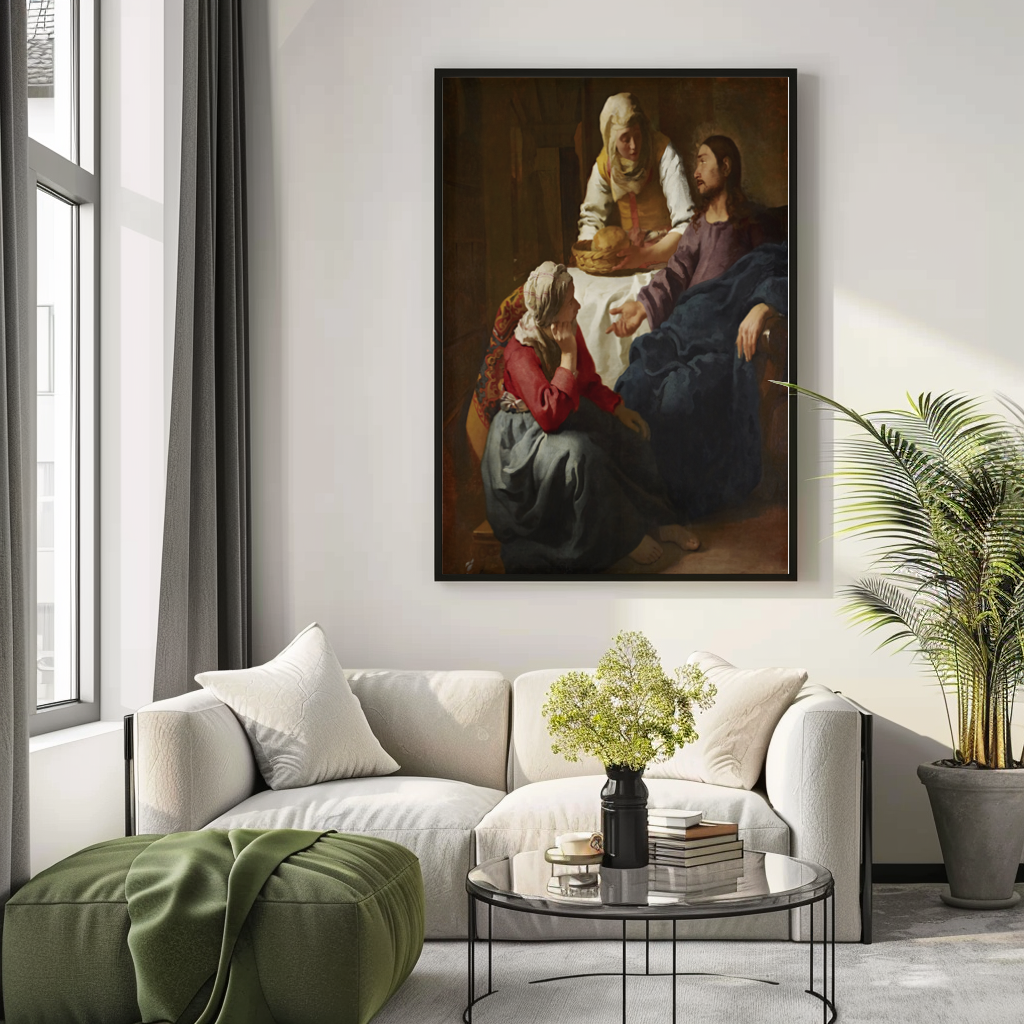Le Christ chez Marthe et Marie - Johannes Vermeer - Toile premium 430g (qualité galerie)