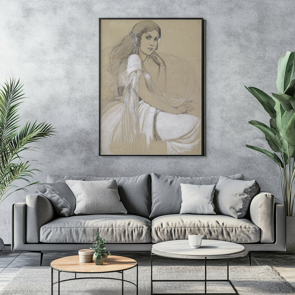 Portrait of Jaroslava - Alphonse Mucha - Premium canvas 430g (gallery quality)