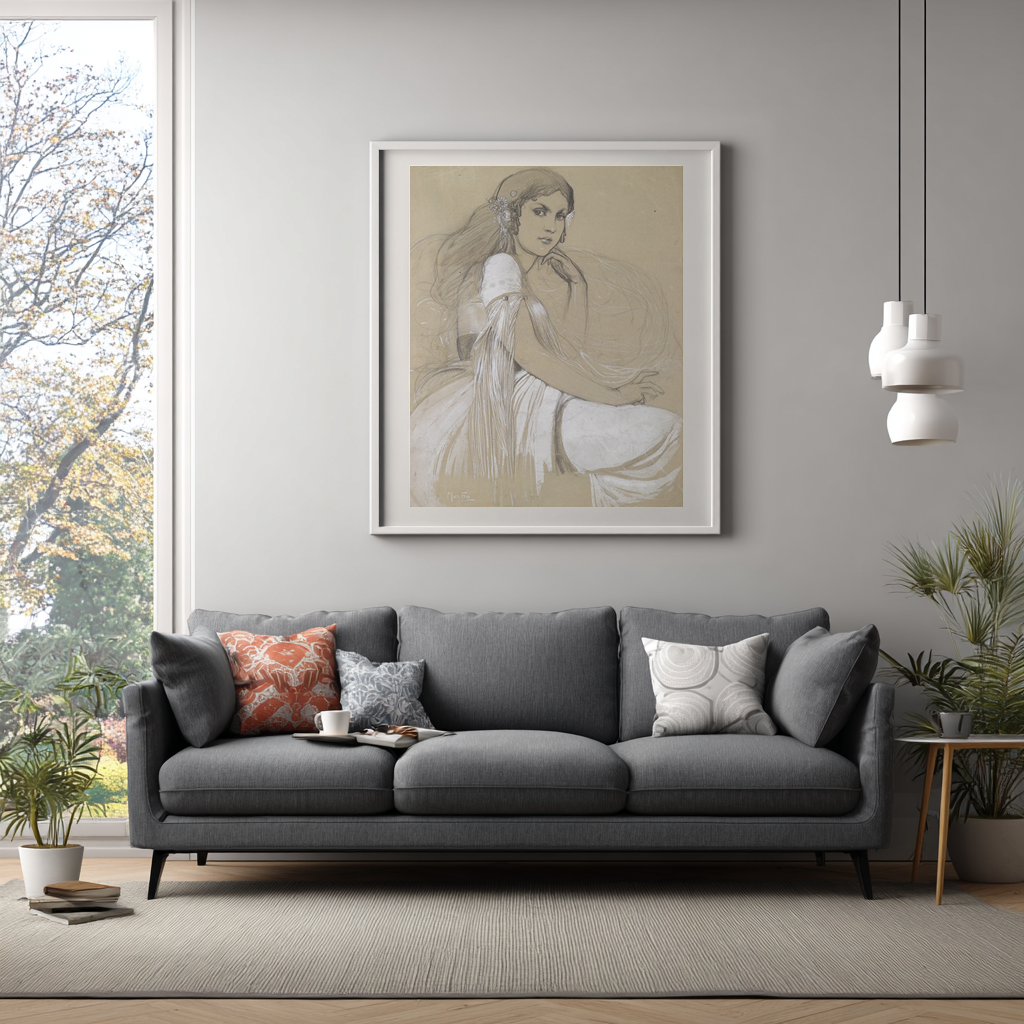 Portrait of Jaroslava - Alphonse Mucha - Premium canvas 430g (gallery quality)