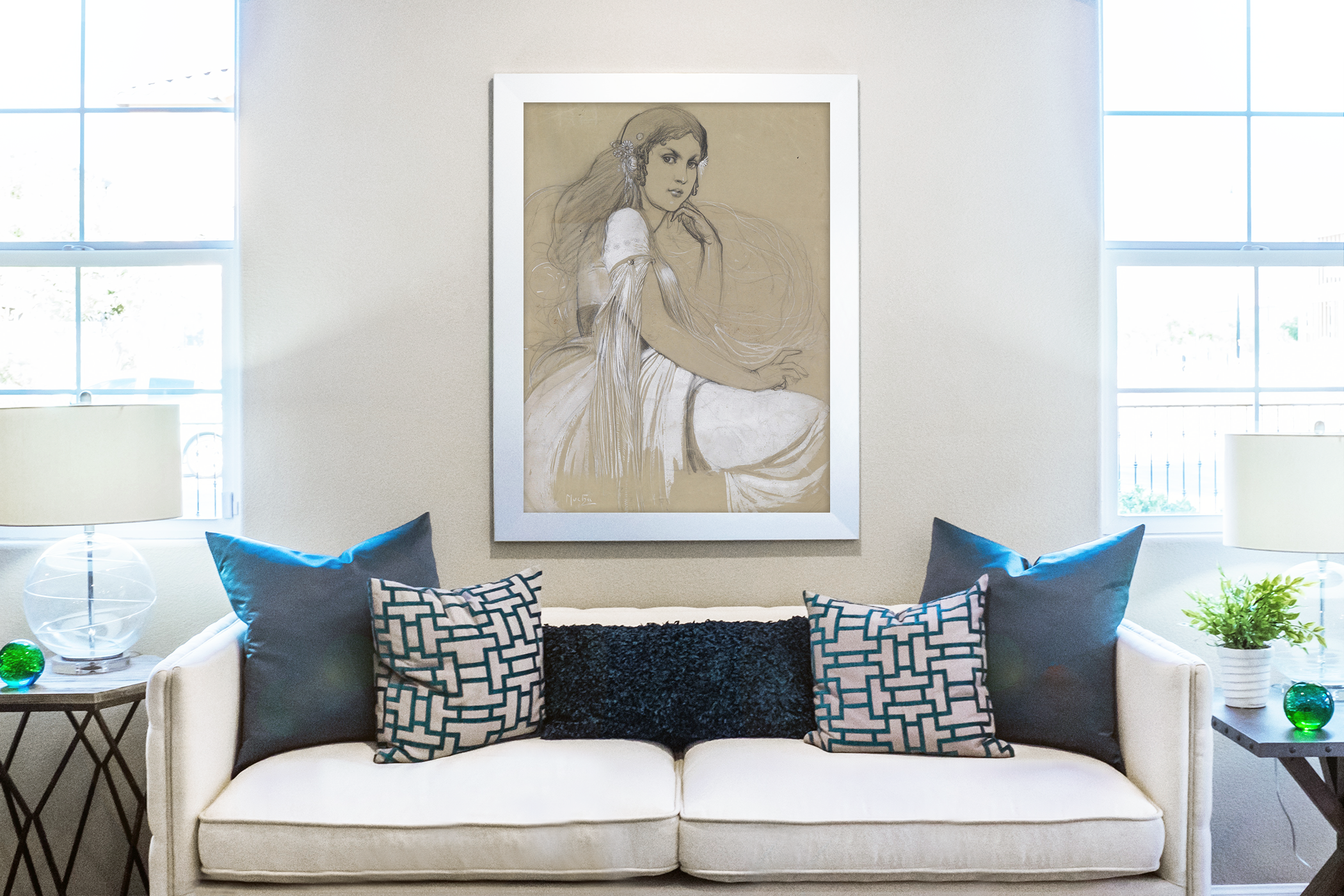 Portrait of Jaroslava - Alphonse Mucha - Premium canvas 430g (gallery quality)