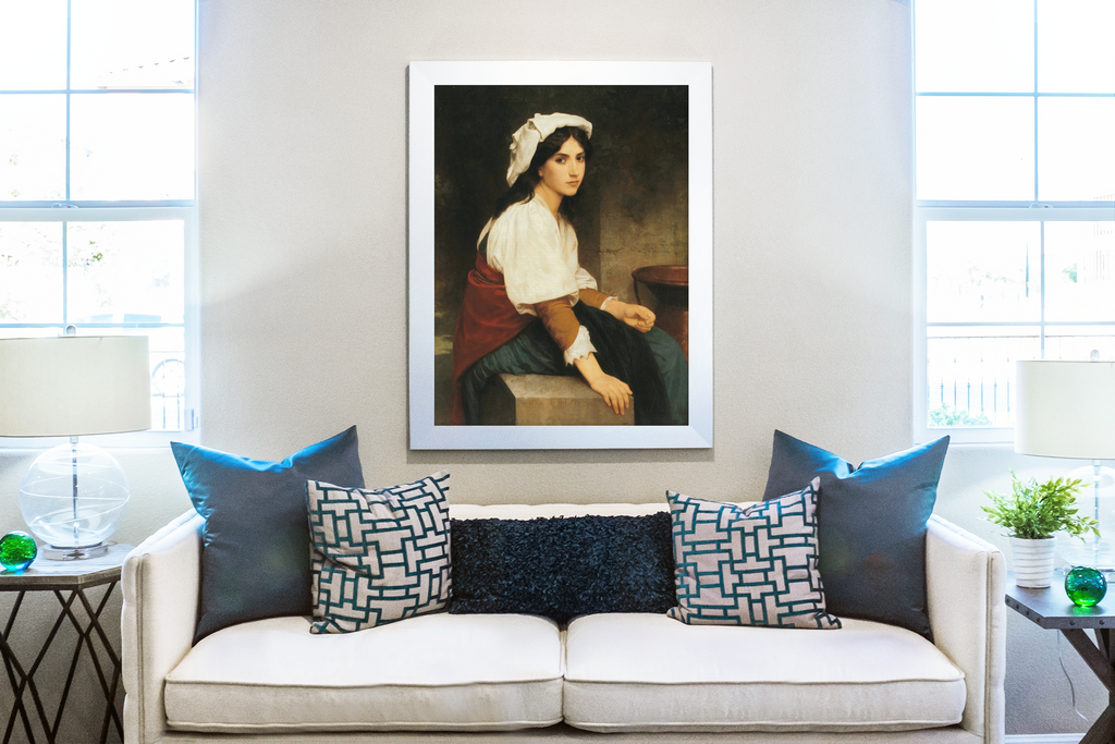 Jeune Italienne à la fontaine - William Adolphe Bouguereau - Toile premium 430g (qualité galerie)