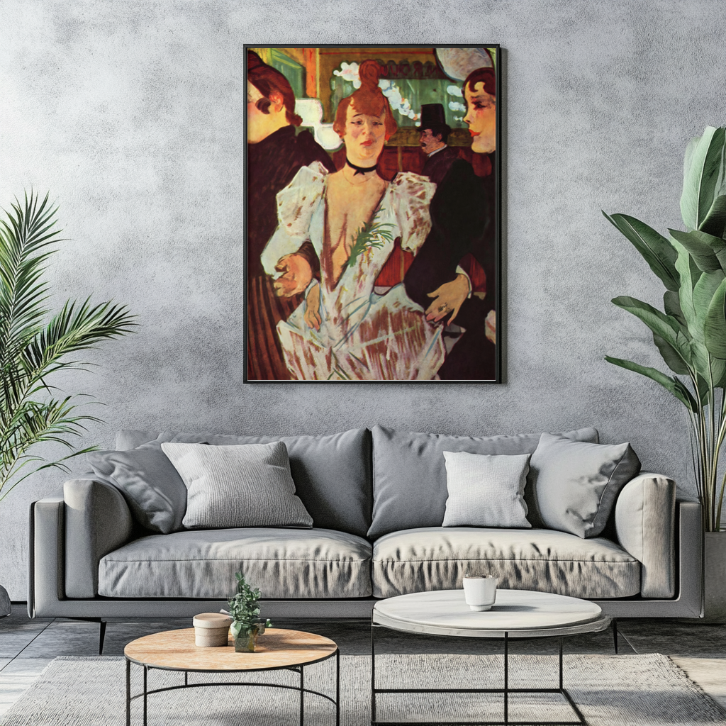 La Goulue Arriving at the Moulin Rouge - Henri de Toulouse-Lautrec - Premium 430g Canvas (Gallery Quality)