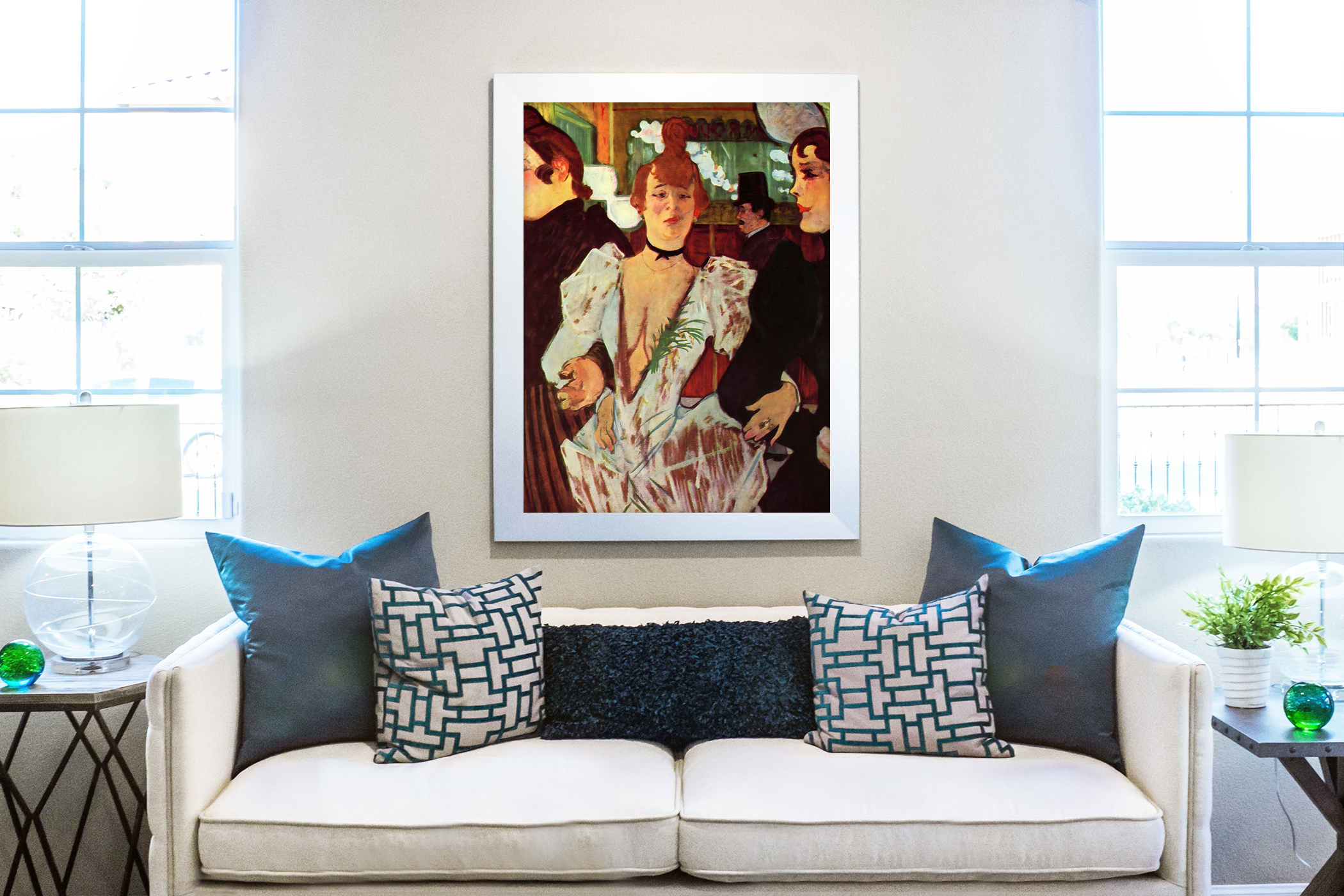 La Goulue Arriving at the Moulin Rouge - Henri de Toulouse-Lautrec - Premium 430g Canvas (Gallery Quality)