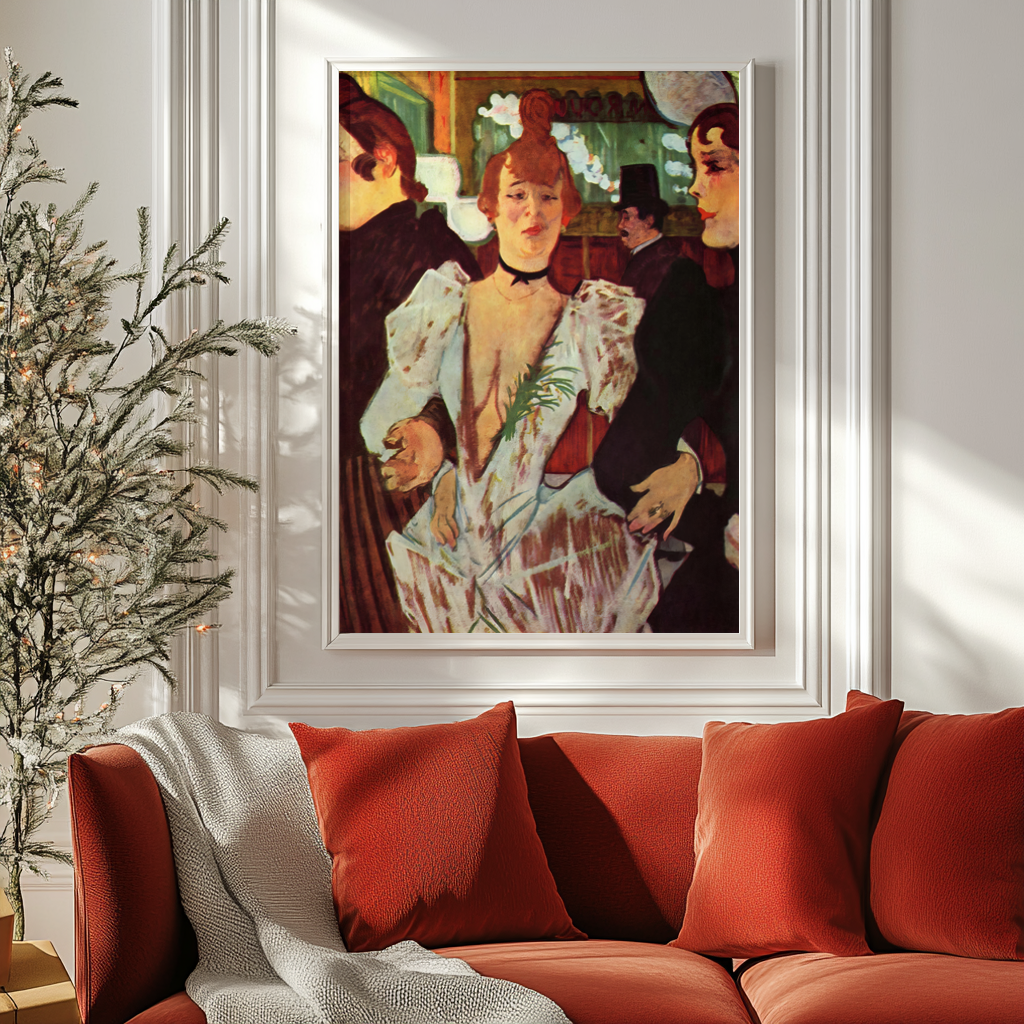 La Goulue Arriving at the Moulin Rouge - Henri de Toulouse-Lautrec - Premium 430g Canvas (Gallery Quality)