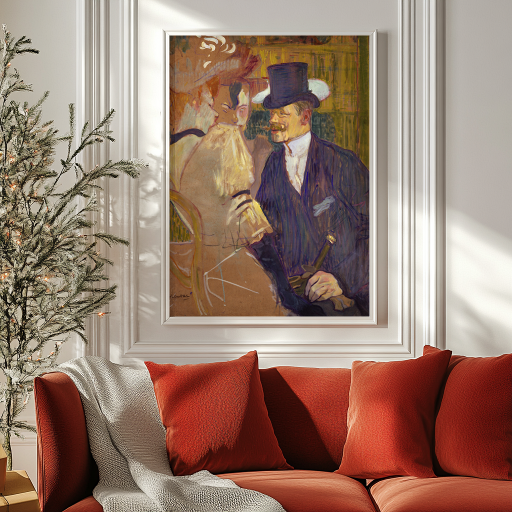 The Englishman at the Moulin Rouge - Henri de Toulouse-Lautrec - Premium Canvas 430g (gallery quality)