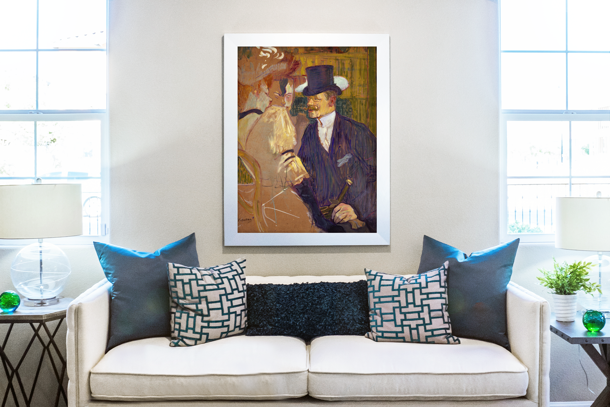 The Englishman at the Moulin Rouge - Henri de Toulouse-Lautrec - Premium Canvas 430g (gallery quality)