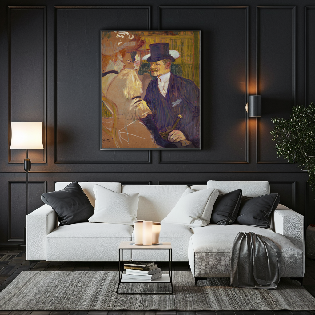 L'Anglais au Moulin Rouge - Henri de Toulouse-Lautrec - Toile premium 430g (qualité galerie)