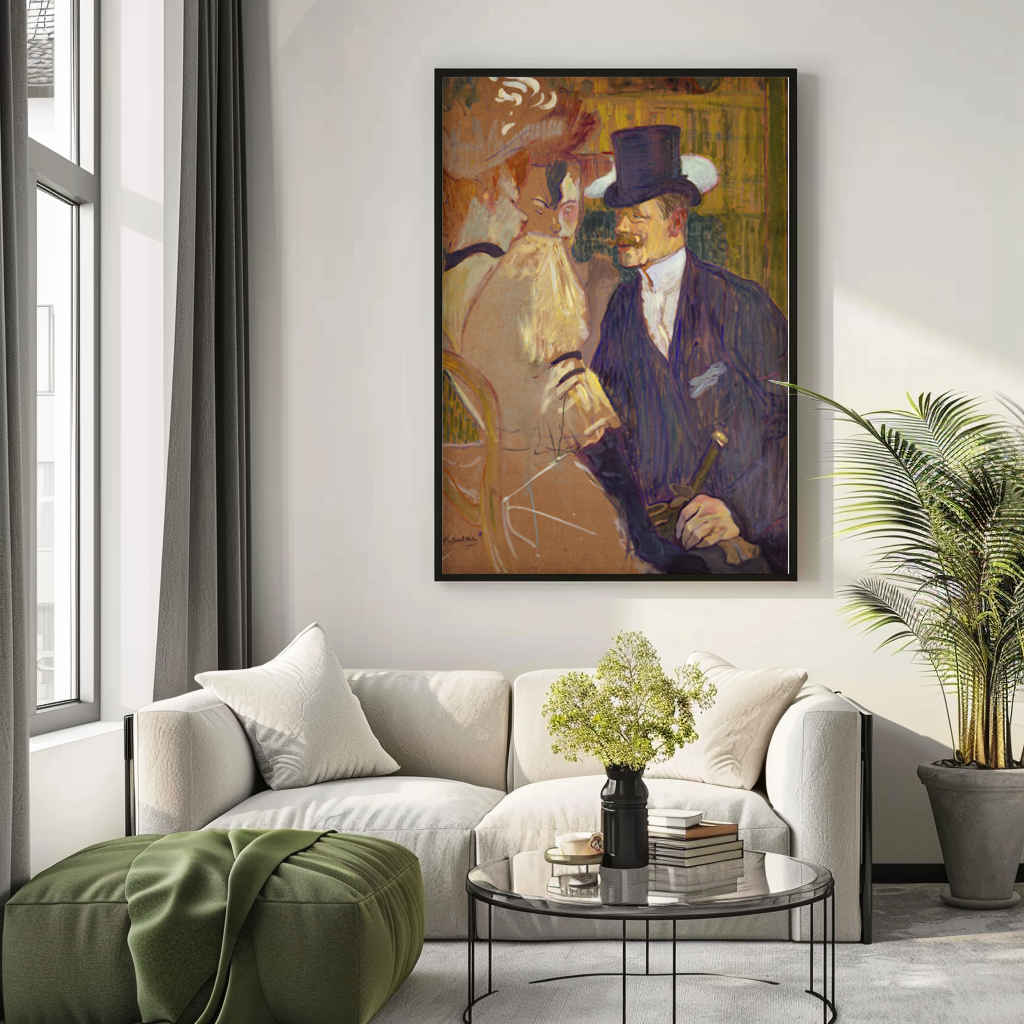 The Englishman at the Moulin Rouge - Henri de Toulouse-Lautrec - Premium Canvas 430g (gallery quality)