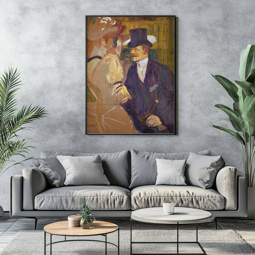 L'Anglais au Moulin Rouge - Henri de Toulouse-Lautrec - Toile premium 430g (qualité galerie)