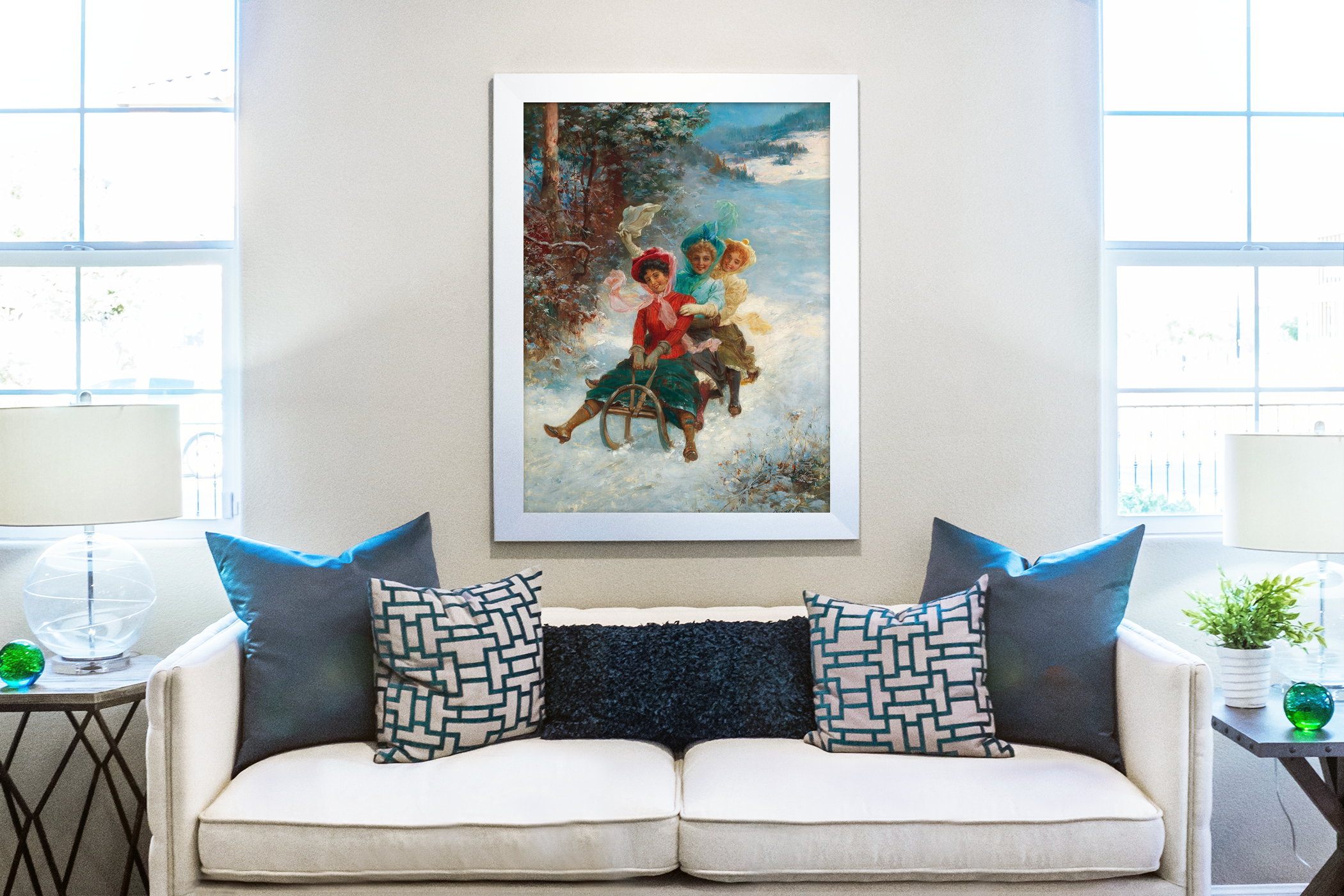 The Sleigh Ride - Hans Zatzka - Premium Canvas 430g (gallery quality)