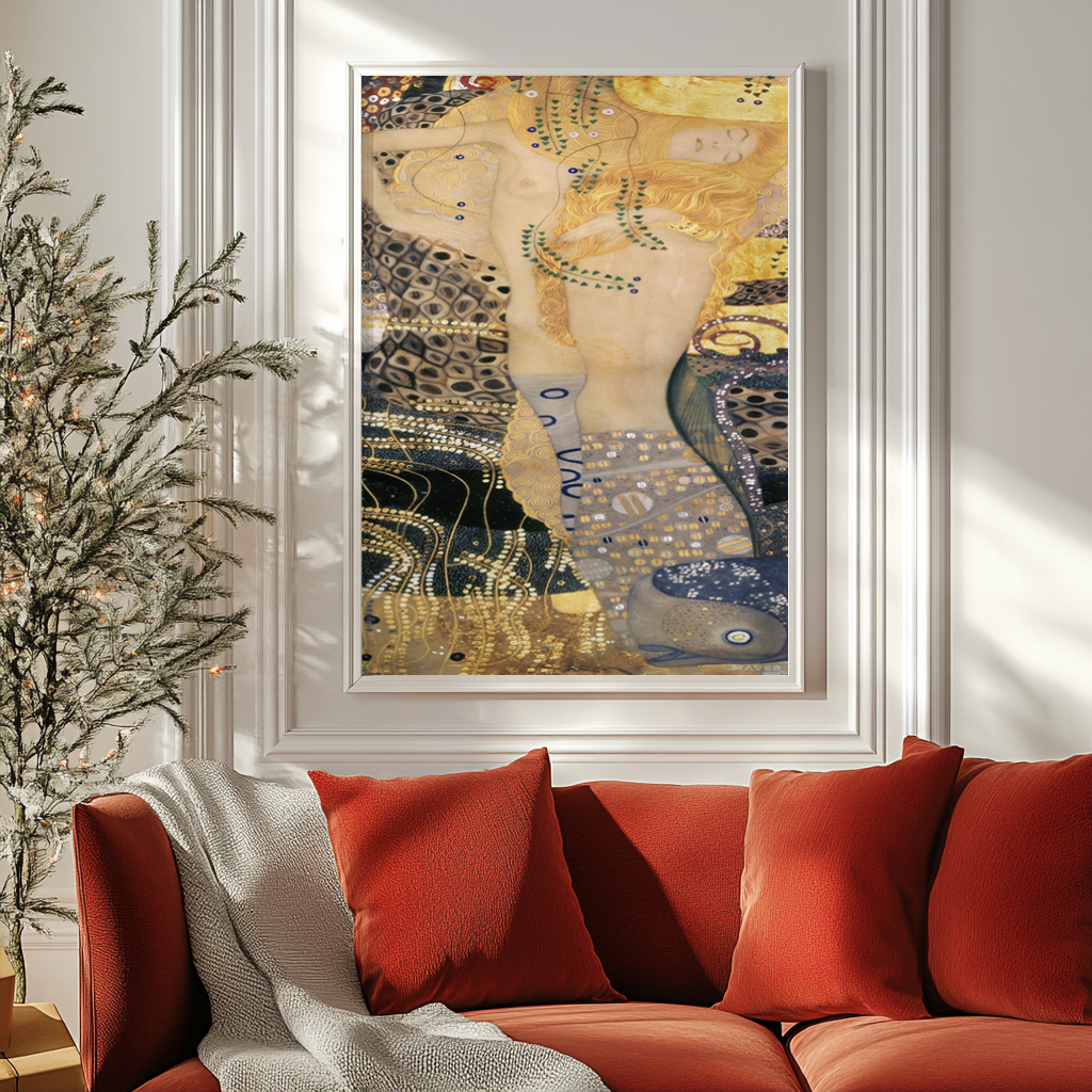 Serpents d'eau II - Gustav Klimt - Toile premium 430g (qualité galerie)
