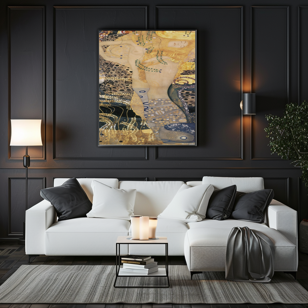 Water Serpents II - Gustav Klimt - Premium canvas 430g (gallery quality)