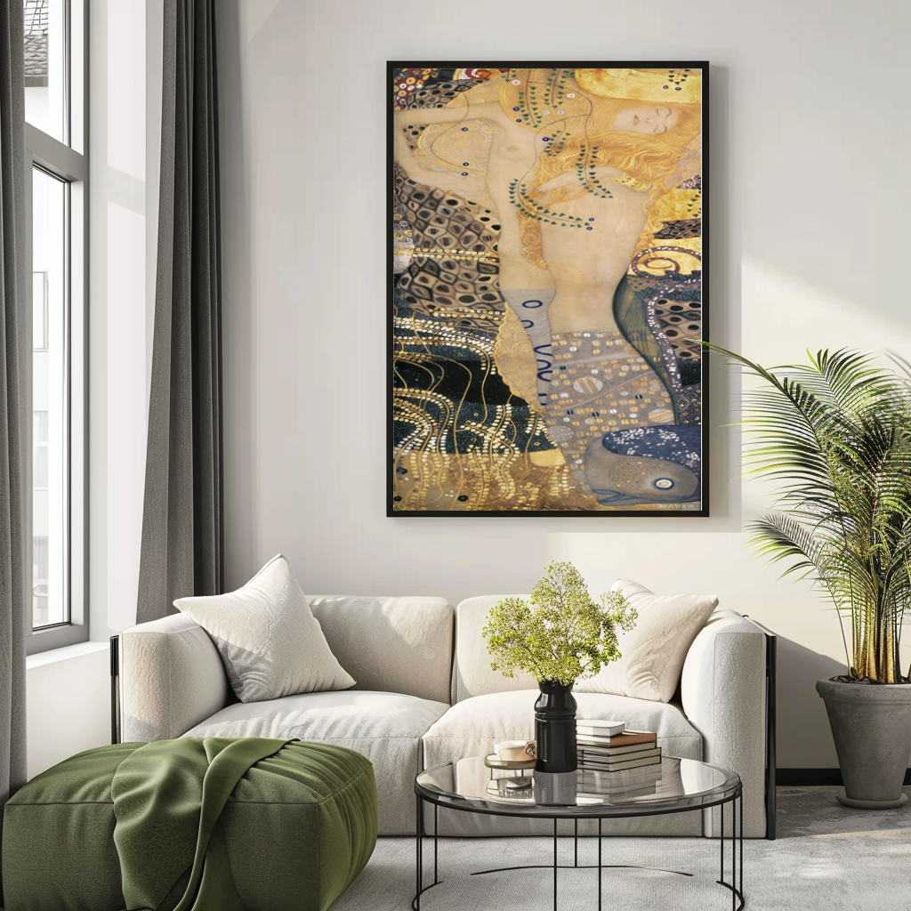 Serpents d'eau II - Gustav Klimt - Toile premium 430g (qualité galerie)
