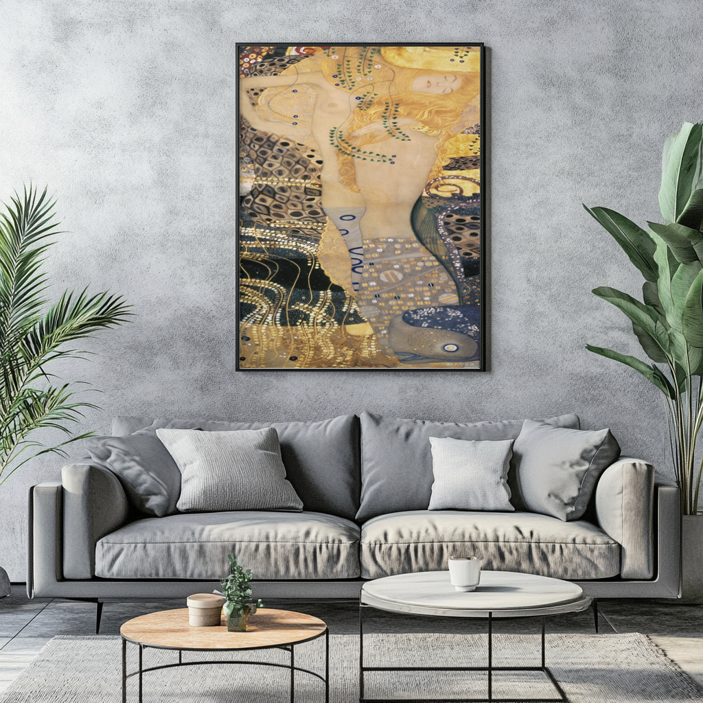 Water Serpents II - Gustav Klimt - Premium canvas 430g (gallery quality)