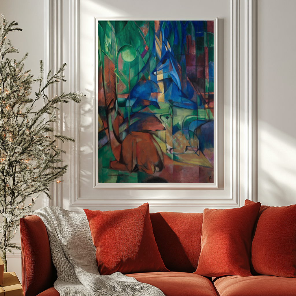 Deer in the Forest II - Franz Marc - Premium Canvas 430g (gallery quality)