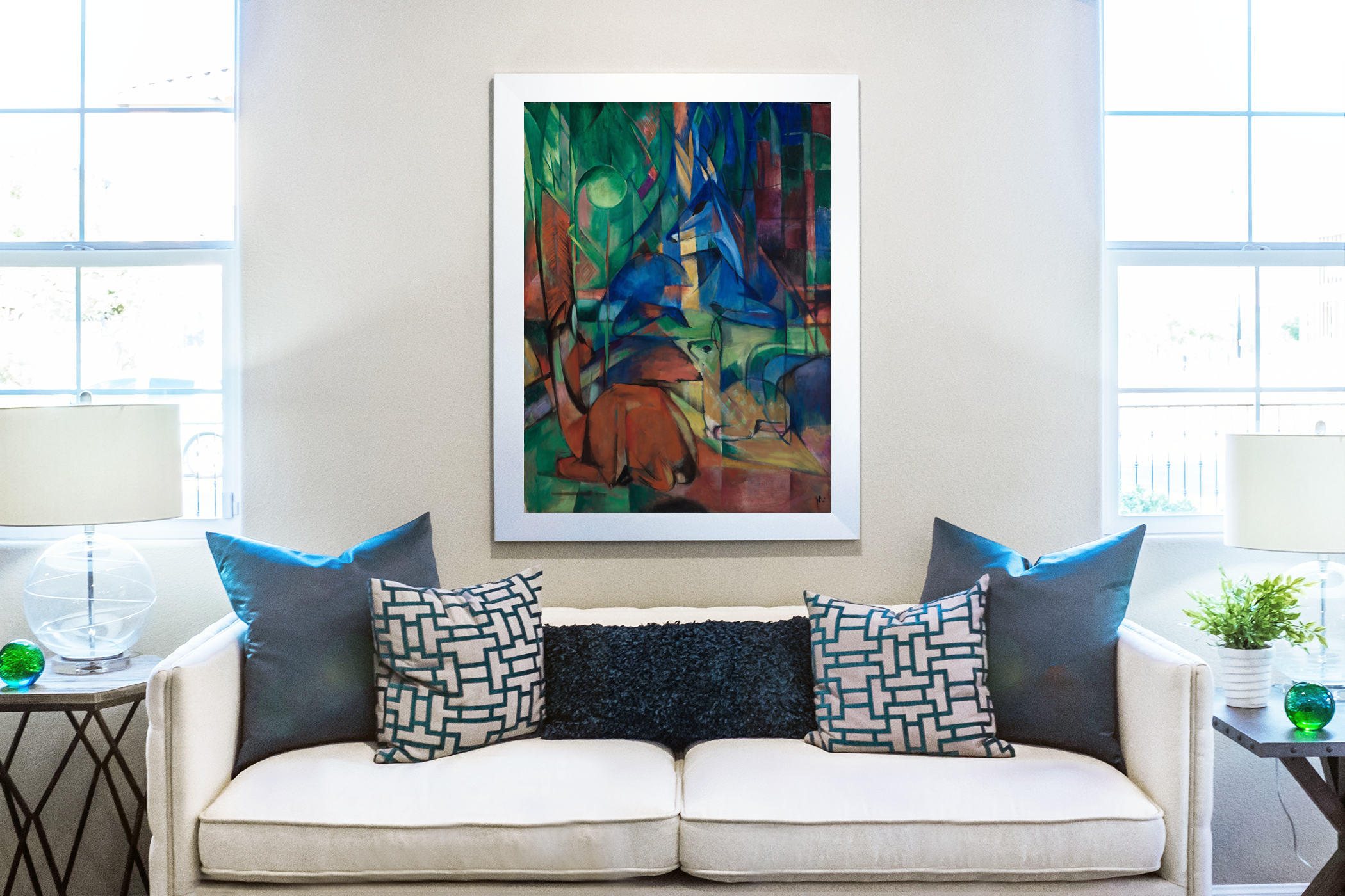 Deer in the Forest II - Franz Marc - Premium Canvas 430g (gallery quality)