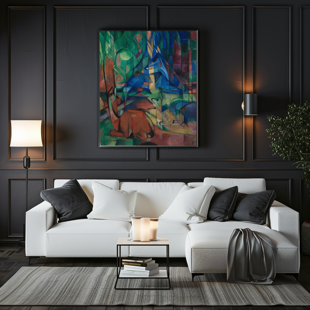 Deer in the Forest II - Franz Marc - Premium Canvas 430g (gallery quality)