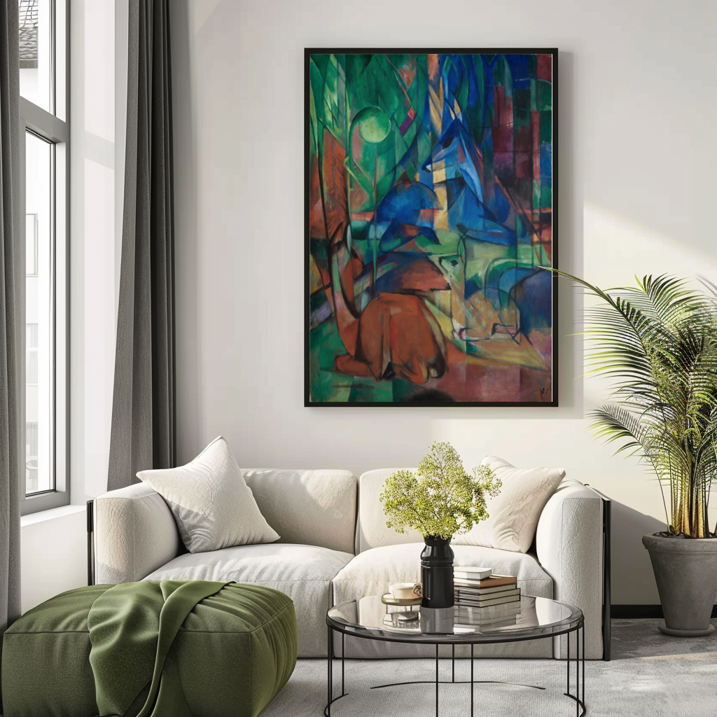 Deer in the Forest II - Franz Marc - Premium Canvas 430g (gallery quality)