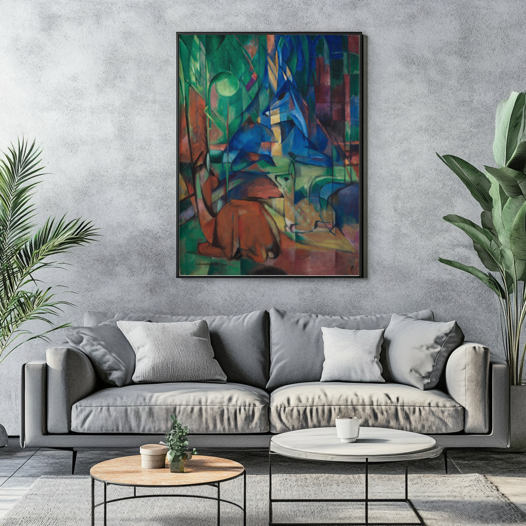Deer in the Forest II - Franz Marc - Premium Canvas 430g (gallery quality)