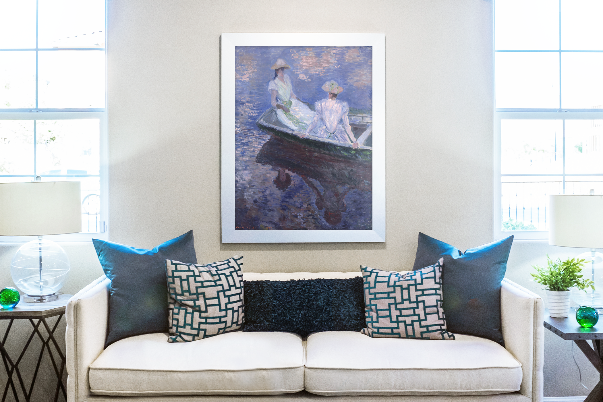 On the Boat - Claude Monet - Premium Canvas 430g (gallery quality)