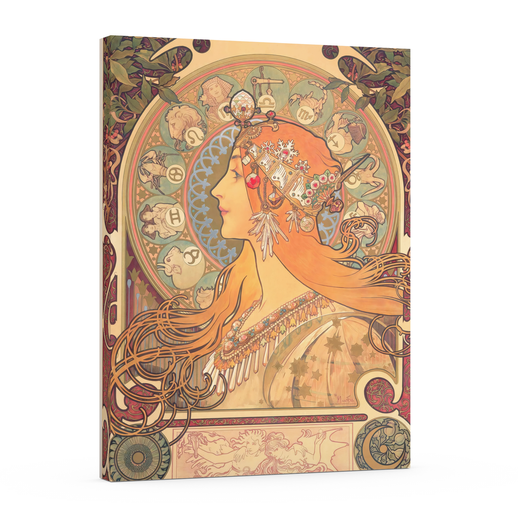 Zodiaque - Alphonse Mucha - Toile premium 430g (qualité galerie)