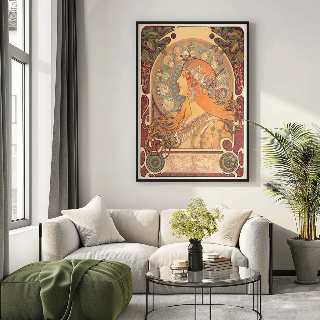 Zodiaque - Alphonse Mucha - Toile premium 430g (qualité galerie)