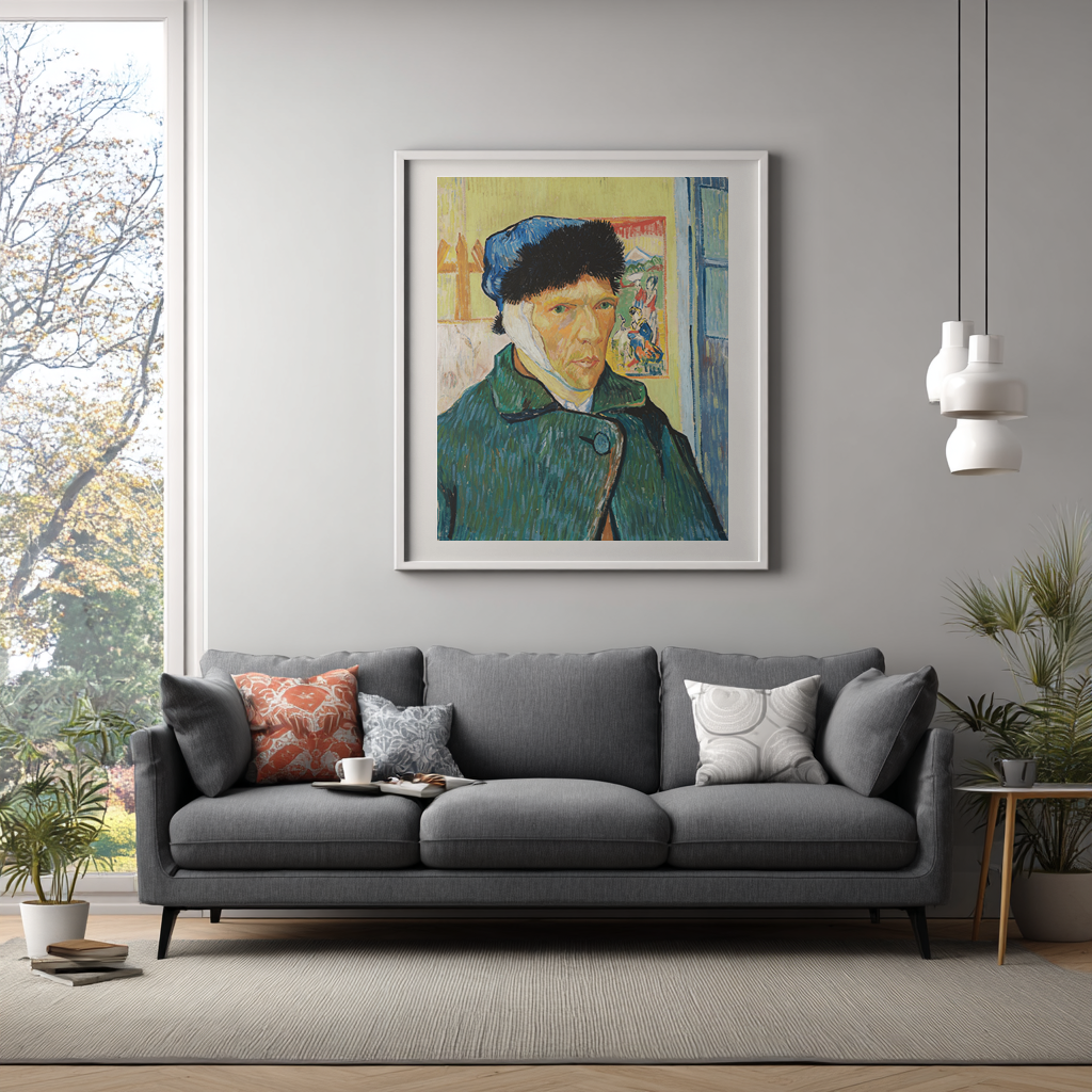 Autoportrait à l'oreille bandée - Vincent Van Gogh - Toile premium 430g (qualité galerie)