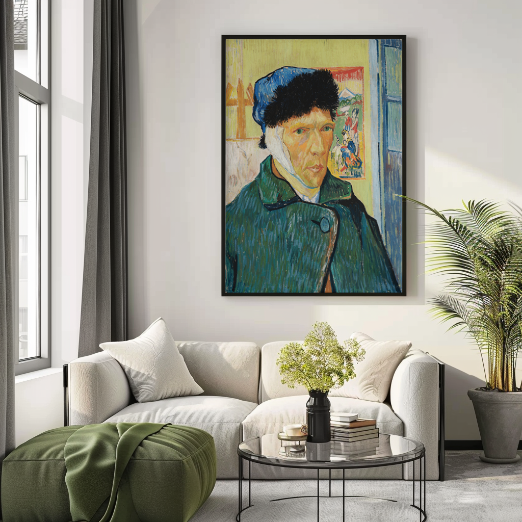 Autoportrait à l'oreille bandée - Vincent Van Gogh - Toile premium 430g (qualité galerie)