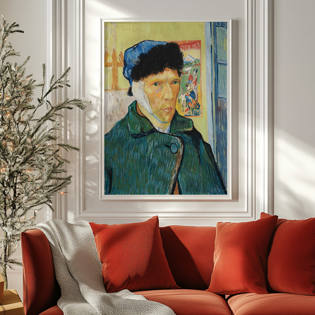 Autoportrait à l'oreille bandée - Vincent Van Gogh - Toile premium 430g (qualité galerie)