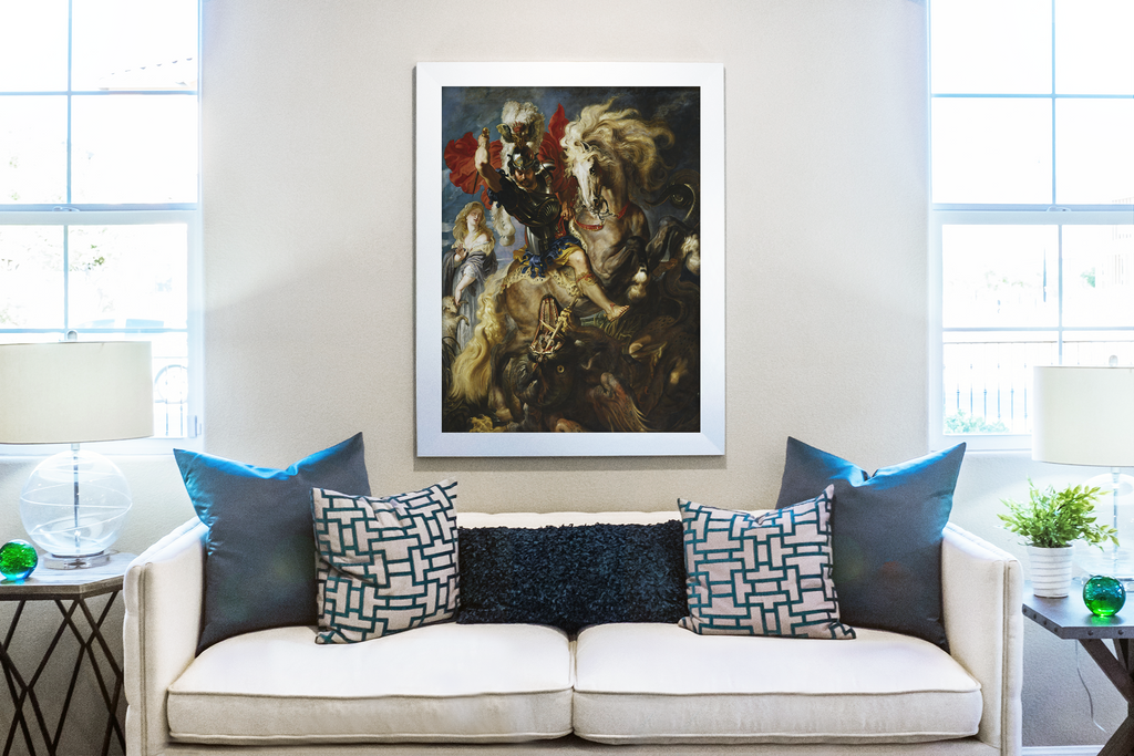 Saint George and the Dragon - Peter Paul Rubens - 430g premium canvas (gallery quality)