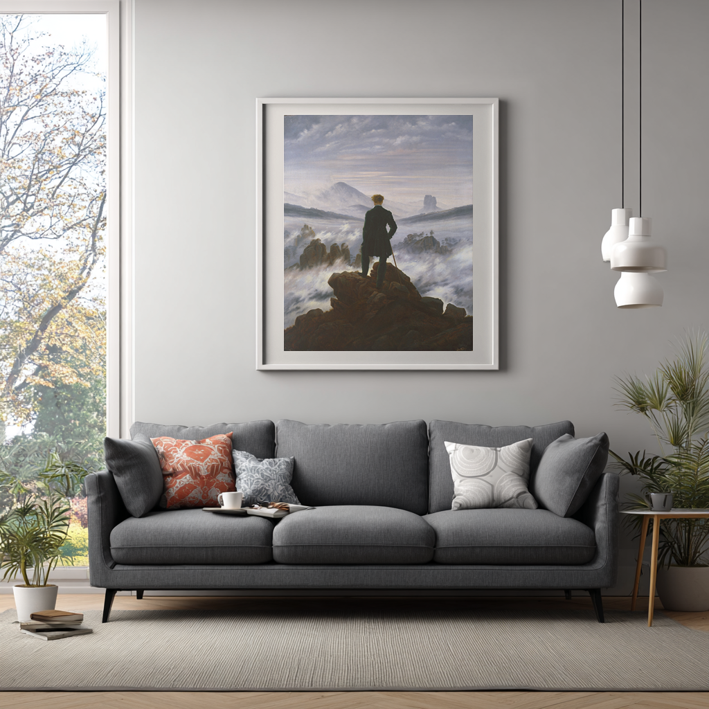 The Wanderer Above the Sea of Fog - Caspar David Friedrich - Premium canvas 430g (gallery quality)