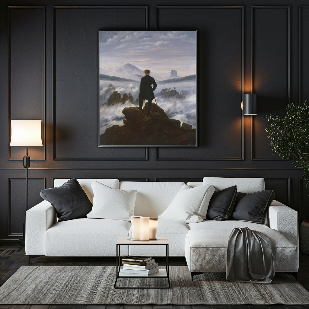 The Wanderer Above the Sea of Fog - Caspar David Friedrich - Premium canvas 430g (gallery quality)
