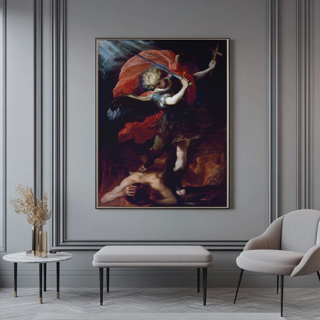 Saint Michael the Archangel - Claudio Coello - 430g Premium Canvas (Gallery Quality)