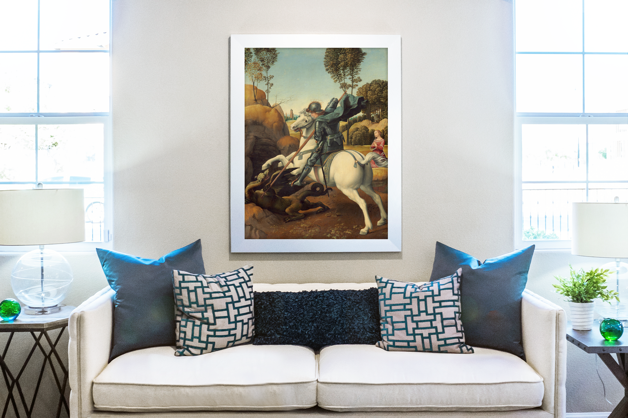 Saint Georges et le Dragon - Raphaël - Toile premium 430g (qualité galerie)