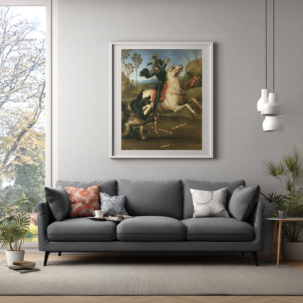Saint George and the Dragon - Raphael - Premium canvas 430g (gallery quality)
