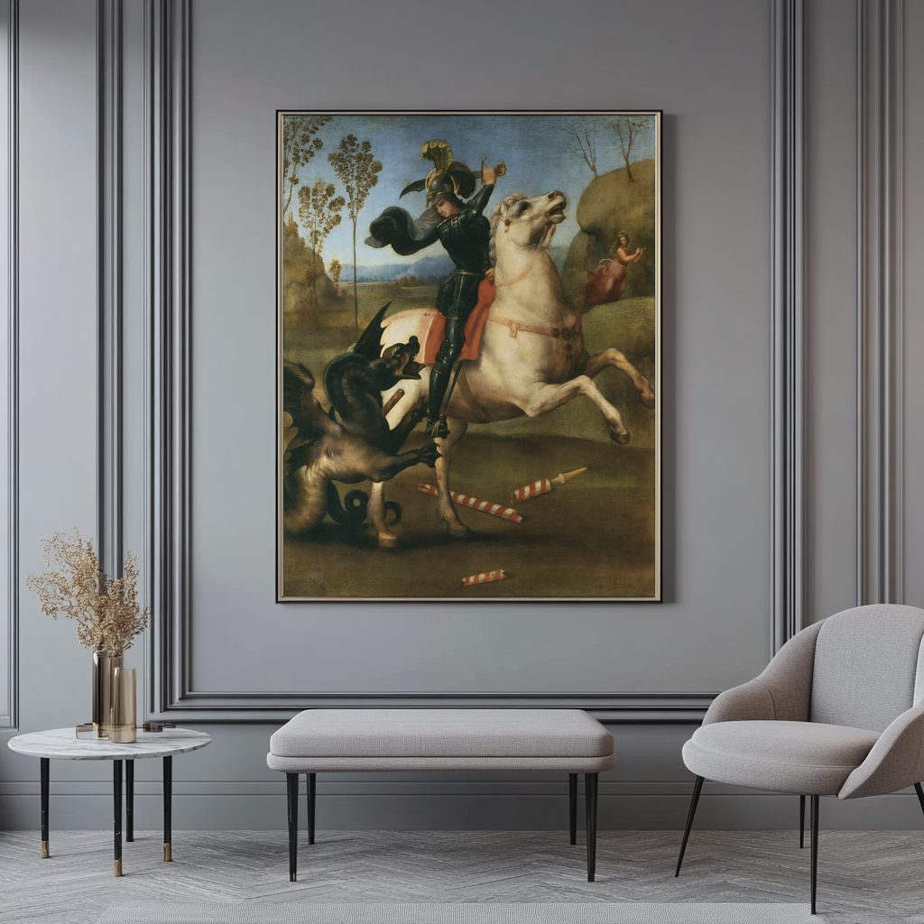 Saint George and the Dragon - Raphael - Premium canvas 430g (gallery quality)