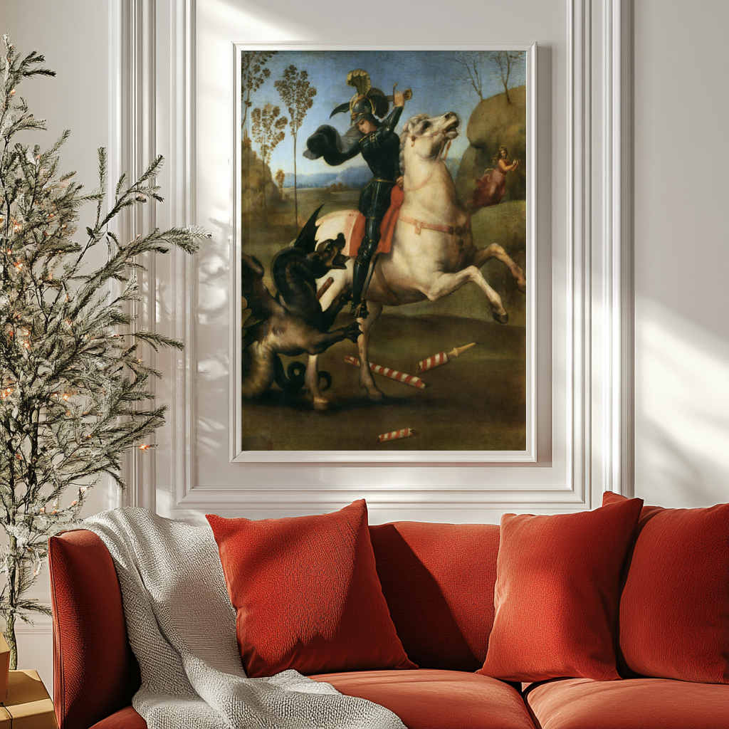 Saint Georges et le Dragon - Raphaël - Toile premium 430g (qualité galerie)