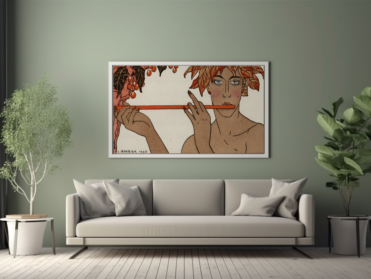 The Reed Flute - George Barbier - Premium canvas 430g (gallery quality)