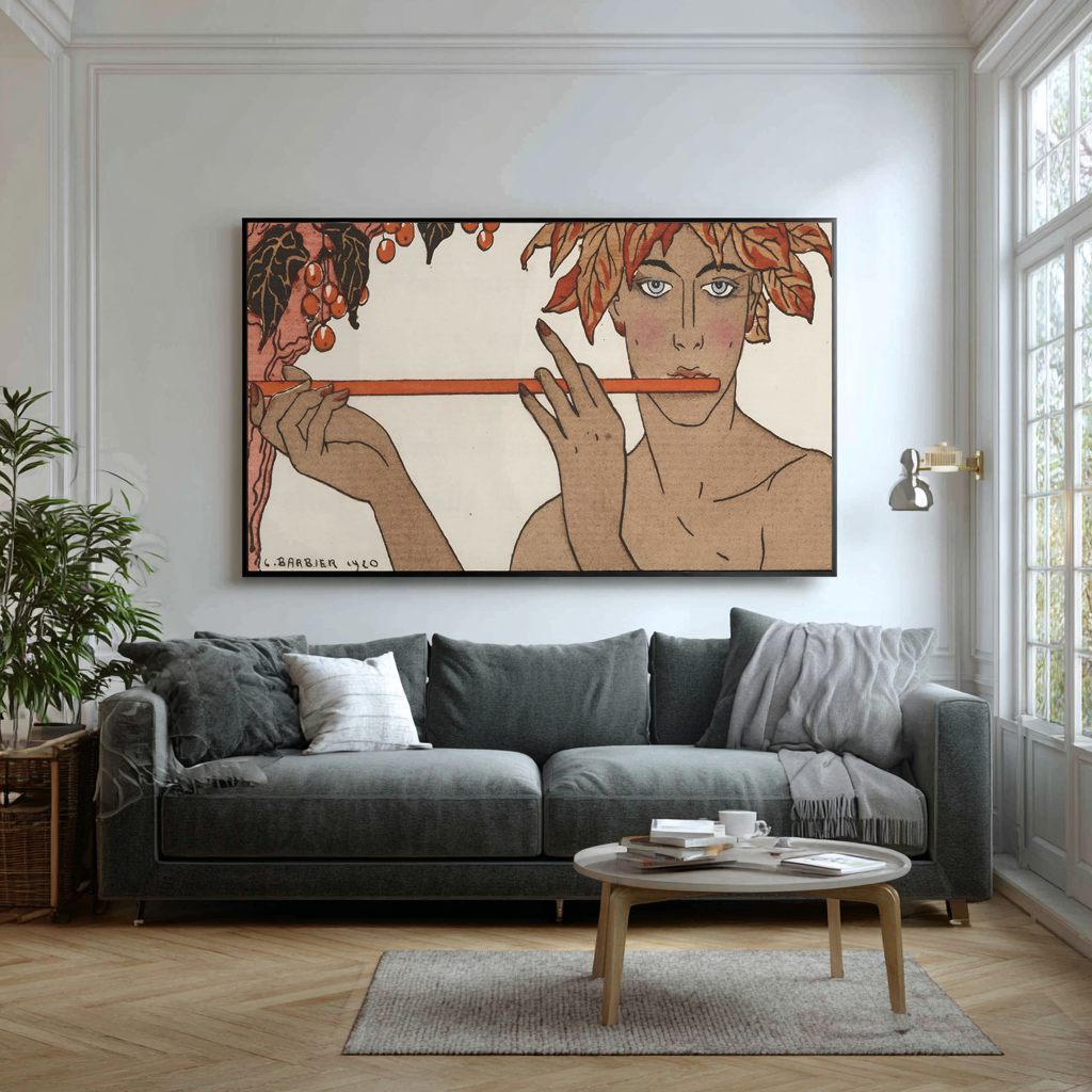 La flûte en roseau - George Barbier - Toile premium 430g (qualité galerie)