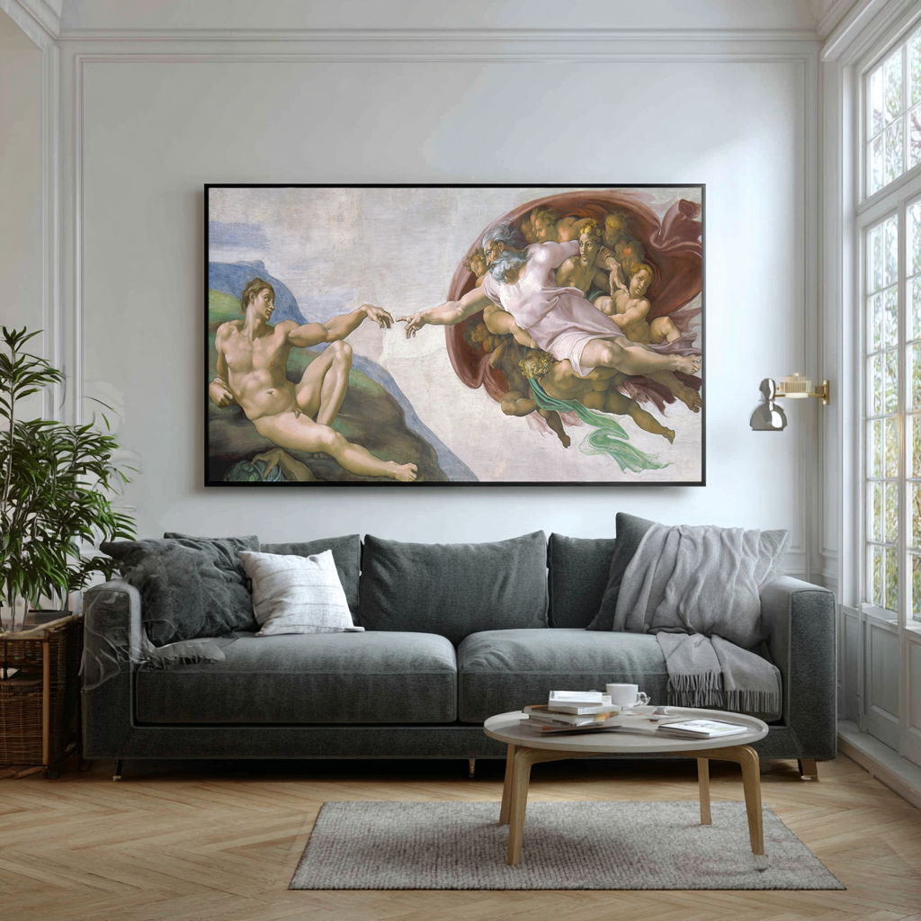 La Création d'Adam - Michel-Ange - Toile premium 430g (qualité galerie)