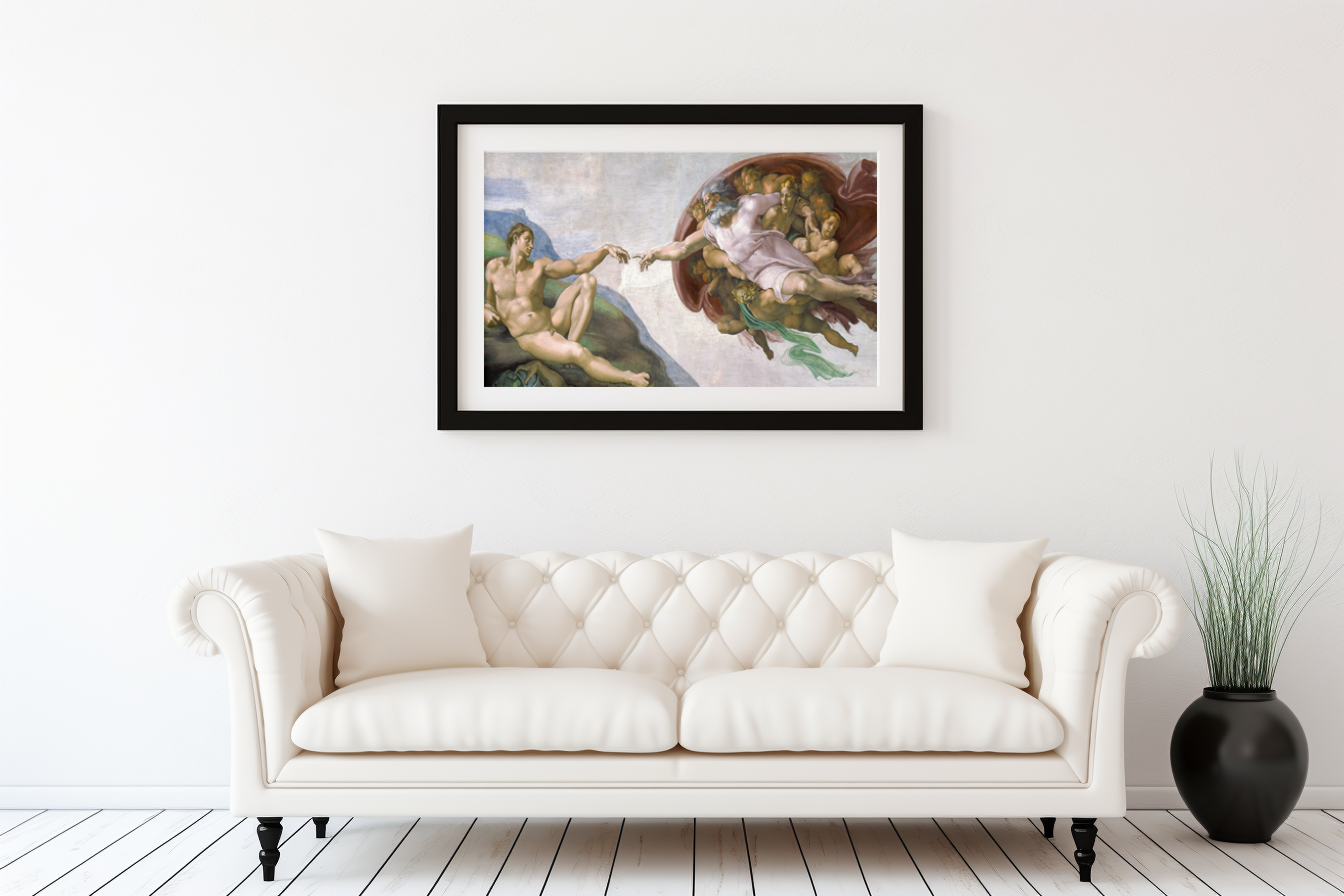 The Creation of Adam - Michelangelo - Premium 430g Canvas (gallery quality)