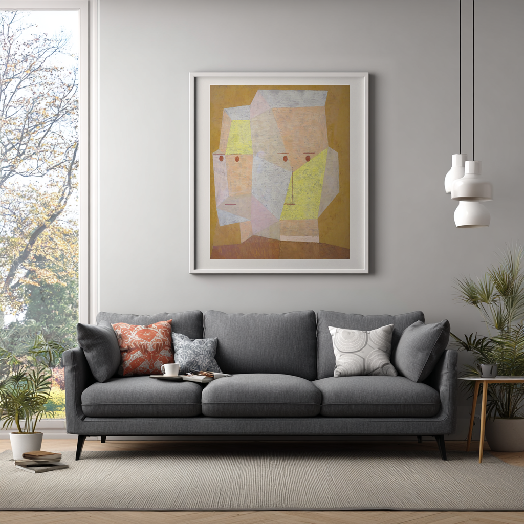 Two Heads - Paul Klee - Premium Canvas 430g (gallery quality)