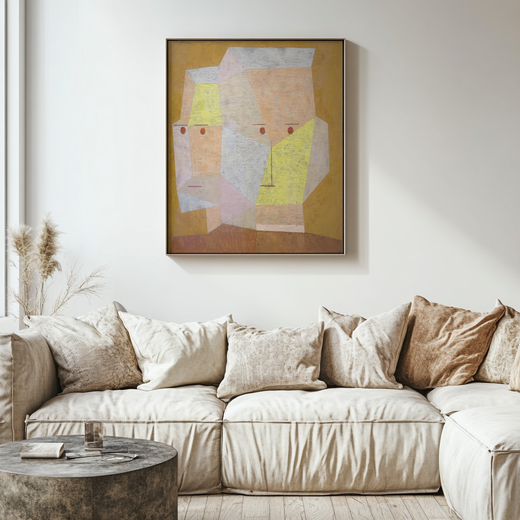 Two Heads - Paul Klee - Premium Canvas 430g (gallery quality)