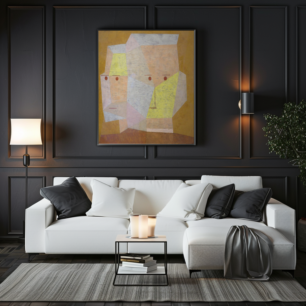 Two Heads - Paul Klee - Premium Canvas 430g (gallery quality)
