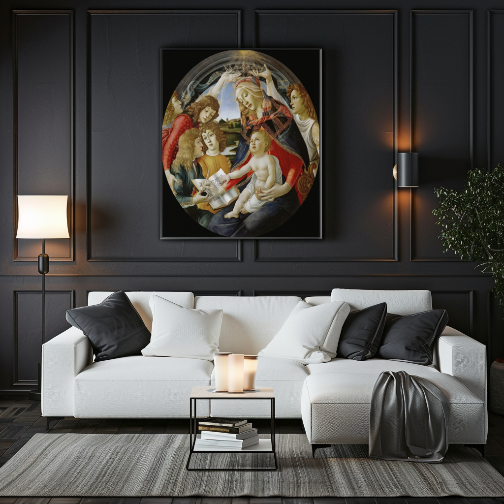 The Virgin of the Magnificat - Sandro Botticelli - Premium 430g Canvas (gallery quality)